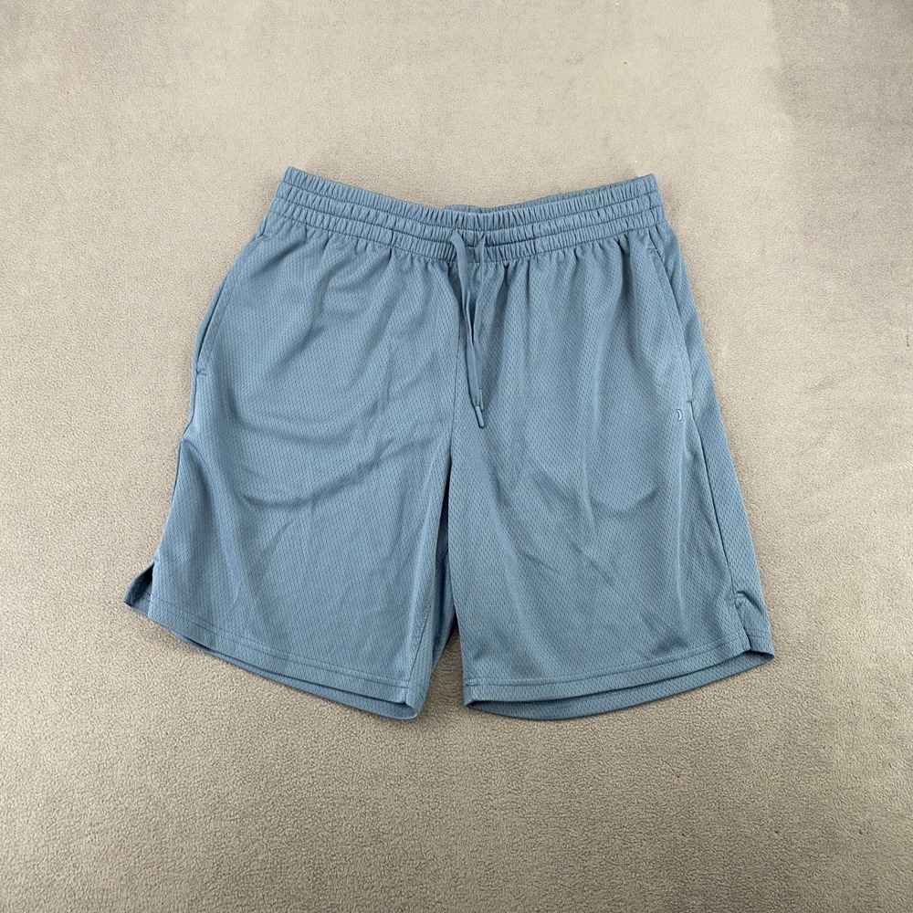 Hurley Mens Mesh Athletic Shorts Blue Gray Drawstring Pockets HSP25VMB-19019 L